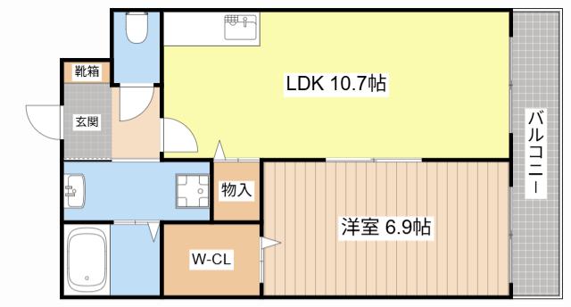 アースマーシマンションII(1LDK/2階)の間取り写真