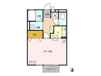 シャルム(ワンルーム/1階)の間取り写真