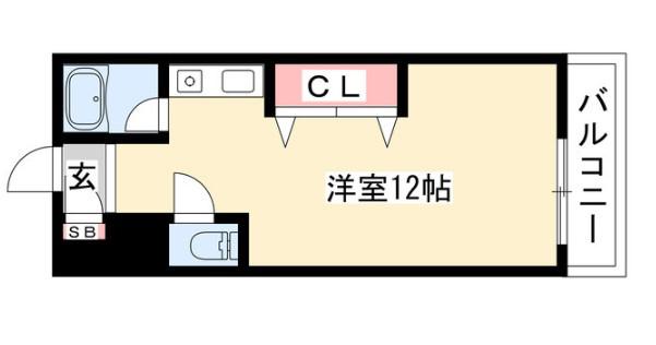 マンション悠山(ワンルーム/3階)の間取り写真