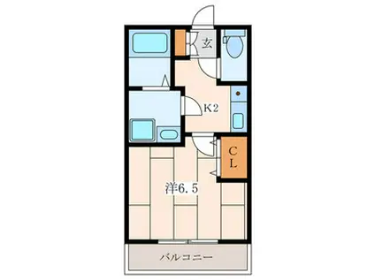 エクリール(1K/1階)の間取り写真