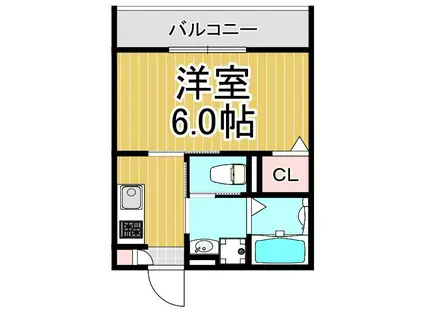 AMALFIアマルフィ(1K/2階)の間取り写真