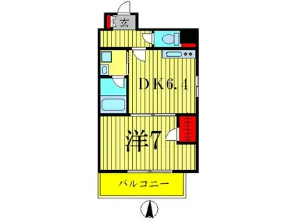 コレット春日(1DK/5階)の間取り写真