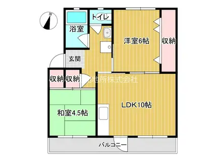 正木フラッツ(2LDK/3階)の間取り写真