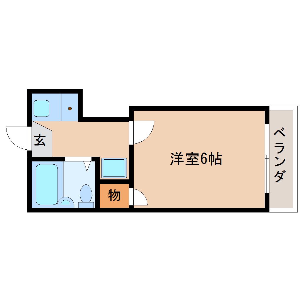 レオパレス美國(1K/2階)の間取り写真