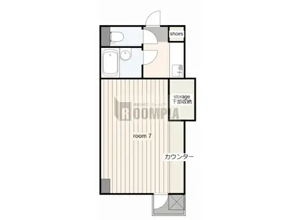 アカディームI(1K/3階)の間取り写真