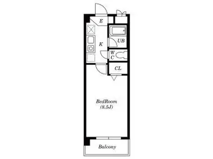 グランディール新福寺(1K/5階)の間取り写真