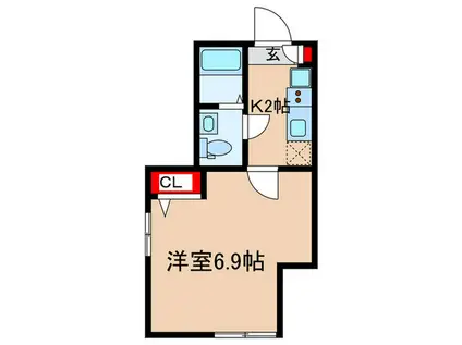 アザーレ・プラネ生田の丘(1K/1階)の間取り写真