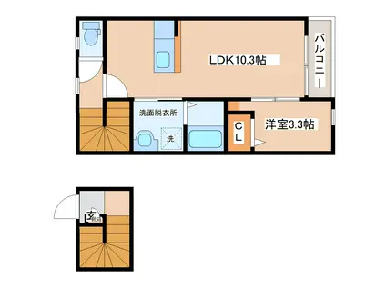 FORET LUMIERE(1LDK/2階)の間取り写真