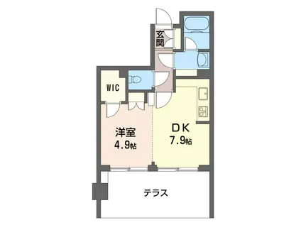 スターロワイヤル三軒茶屋(1DK/1階)の間取り写真