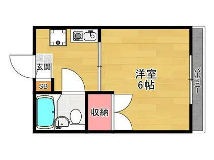 クレール白井(1K/2階)の間取り写真