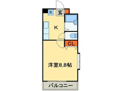 ボナール東船橋(1K/3階)の間取り写真