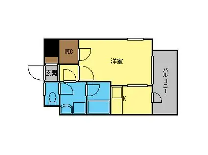 ソシオス天神(1K/2階)の間取り写真