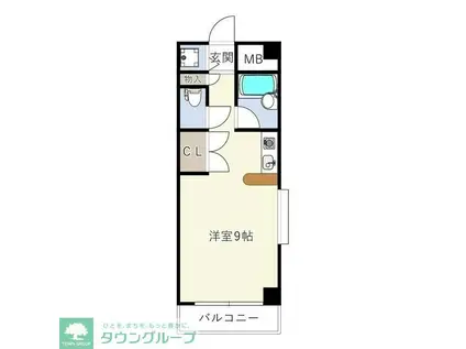 OPUS GRAND国立(ワンルーム/3階)の間取り写真