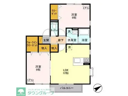 ヴァムブーク品川 I(2LDK/2階)の間取り写真