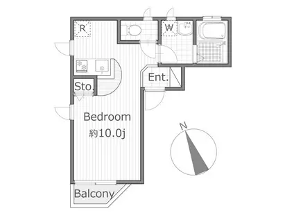 ラ・ソレイユ(ワンルーム/2階)の間取り写真