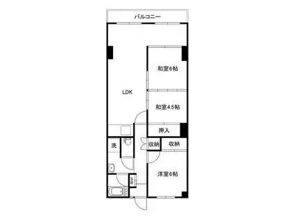 松見苑マンション(3LDK/4階)の間取り写真