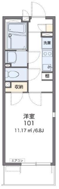 レオネクストカサミラII(1K/3階)の間取り写真