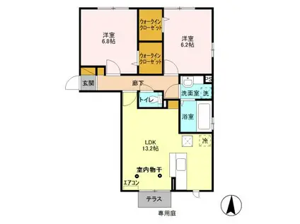 グリーンリーブス港南台 II(2LDK/3階)の間取り写真