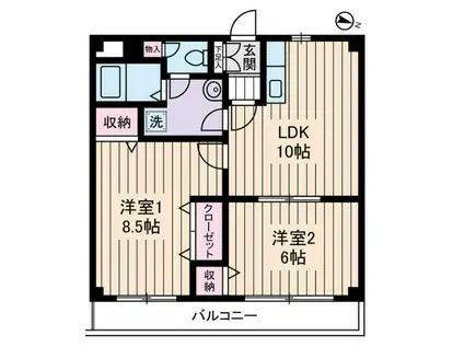 クレール秀光(2LDK/3階)の間取り写真