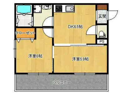 プラーフ8(2DK/3階)の間取り写真