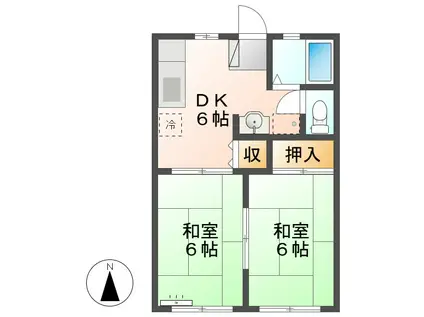 サンパーク広見(2DK/2階)の間取り写真