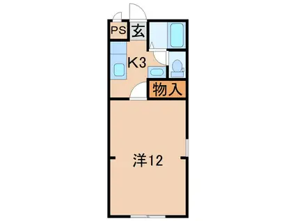 カーサ・ウィン(1K/1階)の間取り写真