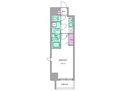 ドゥーエ蒲田南(1K/8階)の間取り写真