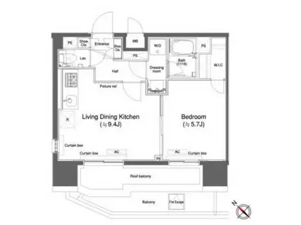 カスタリア大森II(1LDK/11階)の間取り写真