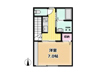 インテグラル櫛川(1K/2階)の間取り写真