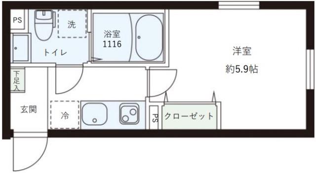 レピュア目黒本町レジデンス(1K/2階)の間取り写真