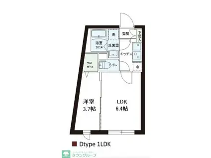 プロスタイルウェルス墨田(1DK/5階)の間取り写真