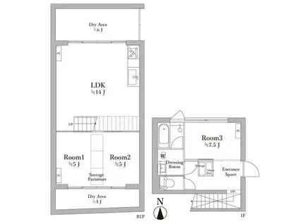 アークテラス(2LDK/1階)の間取り写真