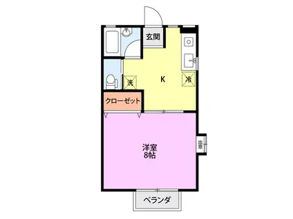 アーバンコートII(1K/1階)の間取り写真