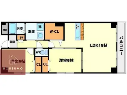 アンフィニIX(2LDK/3階)の間取り写真