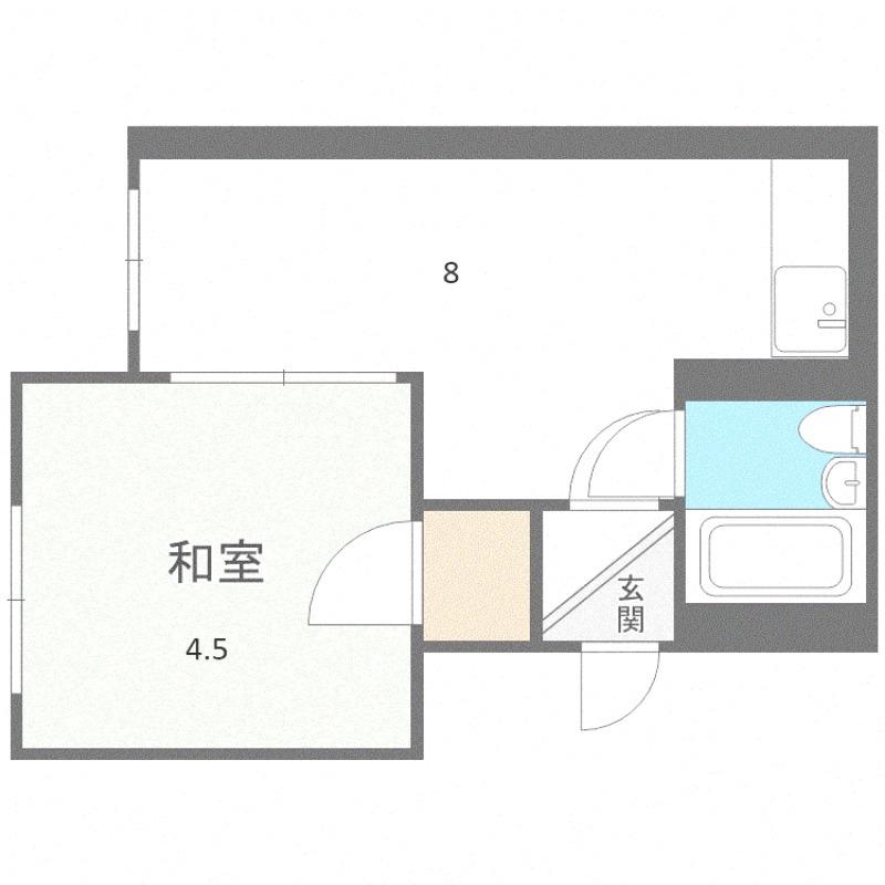 コーポひろ(1DK/2階)の間取り写真