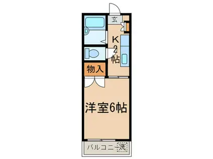 ラ・カーサ・ツリートップス(1K/1階)の間取り写真