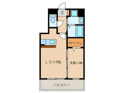 リアンプレミアム室見ステーション(1LDK/2階)の間取り写真