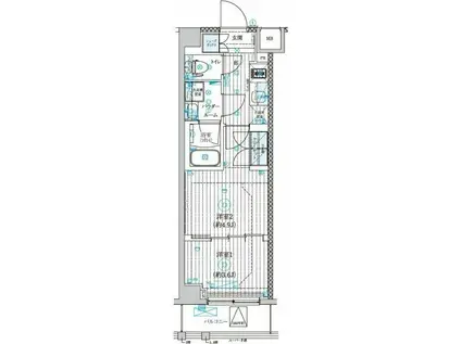 ジェノヴィア世田谷砧2(2K/2階)の間取り写真