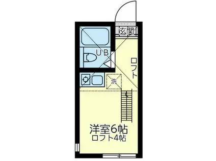 ユナイト川崎フレッドカプルス(ワンルーム/2階)の間取り写真