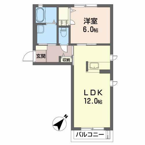 マーブル(1LDK/1階)の間取り写真