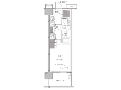 A-STANDARD芝浦 エースタンダード芝浦(1K/3階)の間取り写真