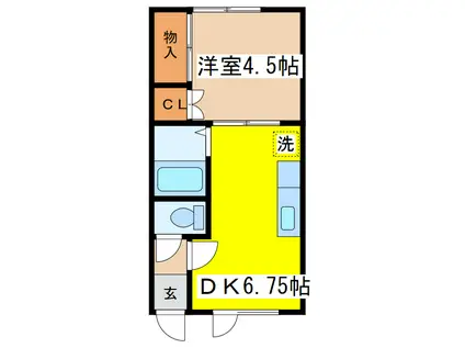 VOX5(1DK/2階)の間取り写真