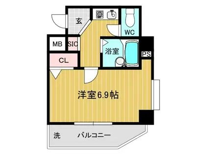 サンライズ長田(1K/2階)の間取り写真