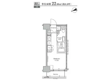 PROUDFLAT TORANOMON プラウドフラット虎ノ門(ワンルーム/3階)の間取り写真
