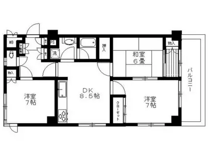 グランメゾン池袋壱番館(3DK/8階)の間取り写真