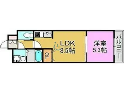 アッシュメゾン平野ノースI(1LDK/3階)の間取り写真