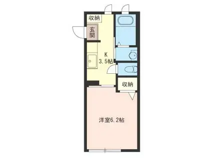 フォンテーヌ大倉山(1K/3階)の間取り写真