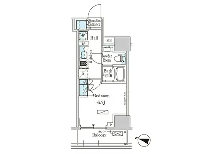 URBAN FLATS北上(1DK/4階)の間取り写真
