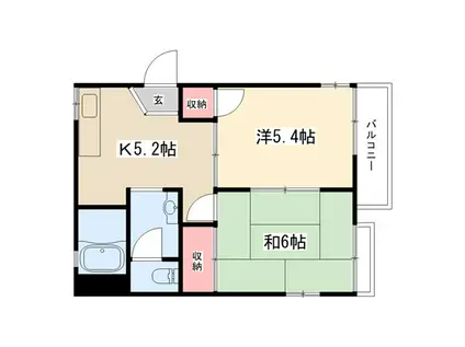 フレグランスまちだ(2K/2階)の間取り写真