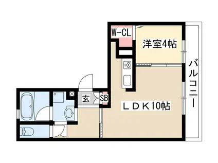 ヒールコートII(1LDK/2階)の間取り写真